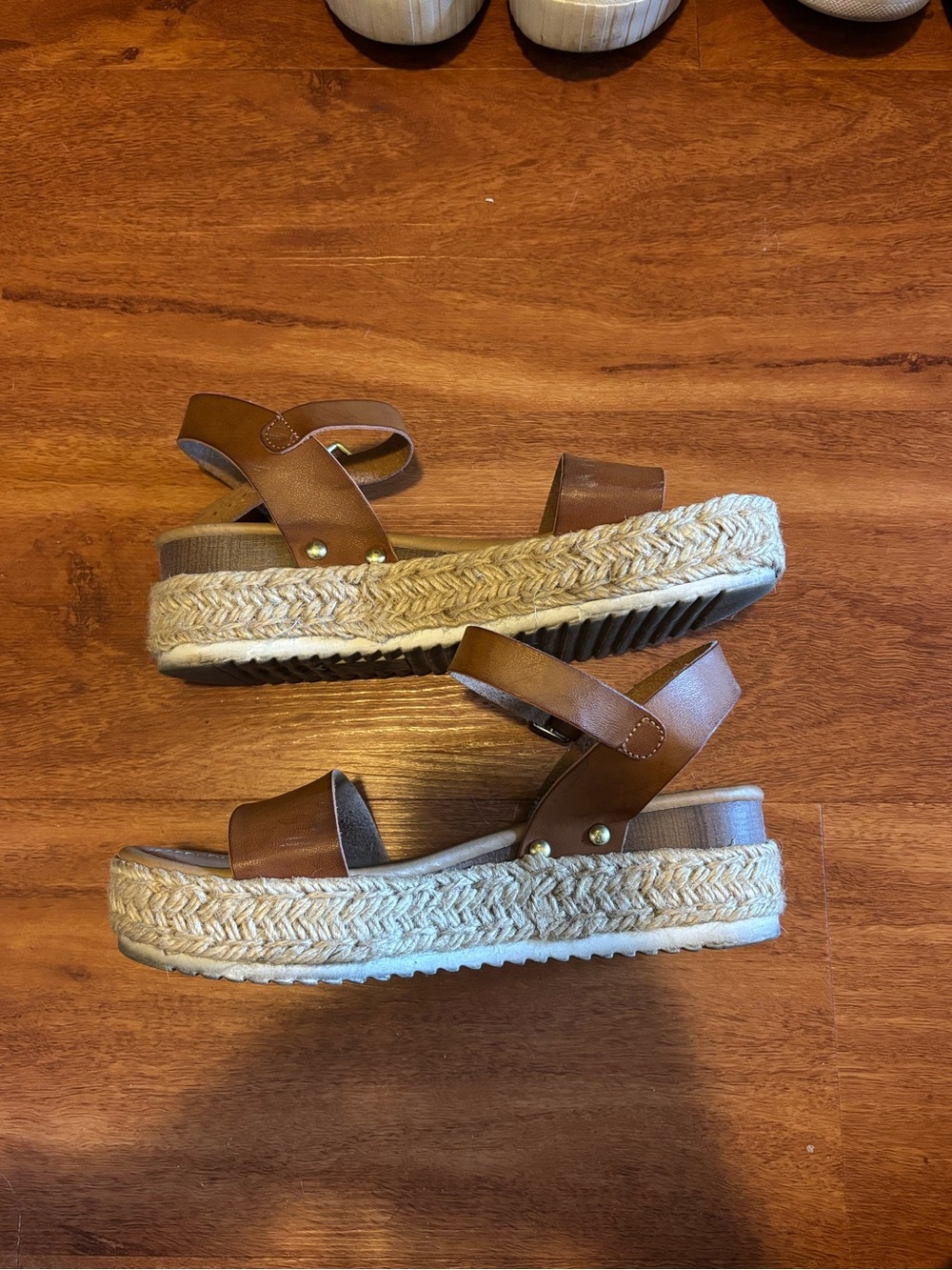 SODA Platform Espadrille Sandals in Brown - Women